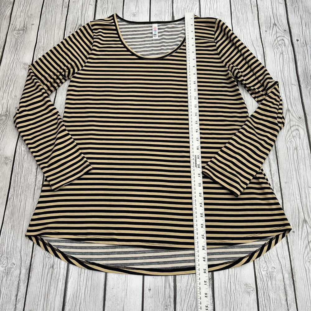 LuLaroe Lynnae Beige/Black Swingy Long Sleeve Tunic Top Size L - Picture 3 of 8